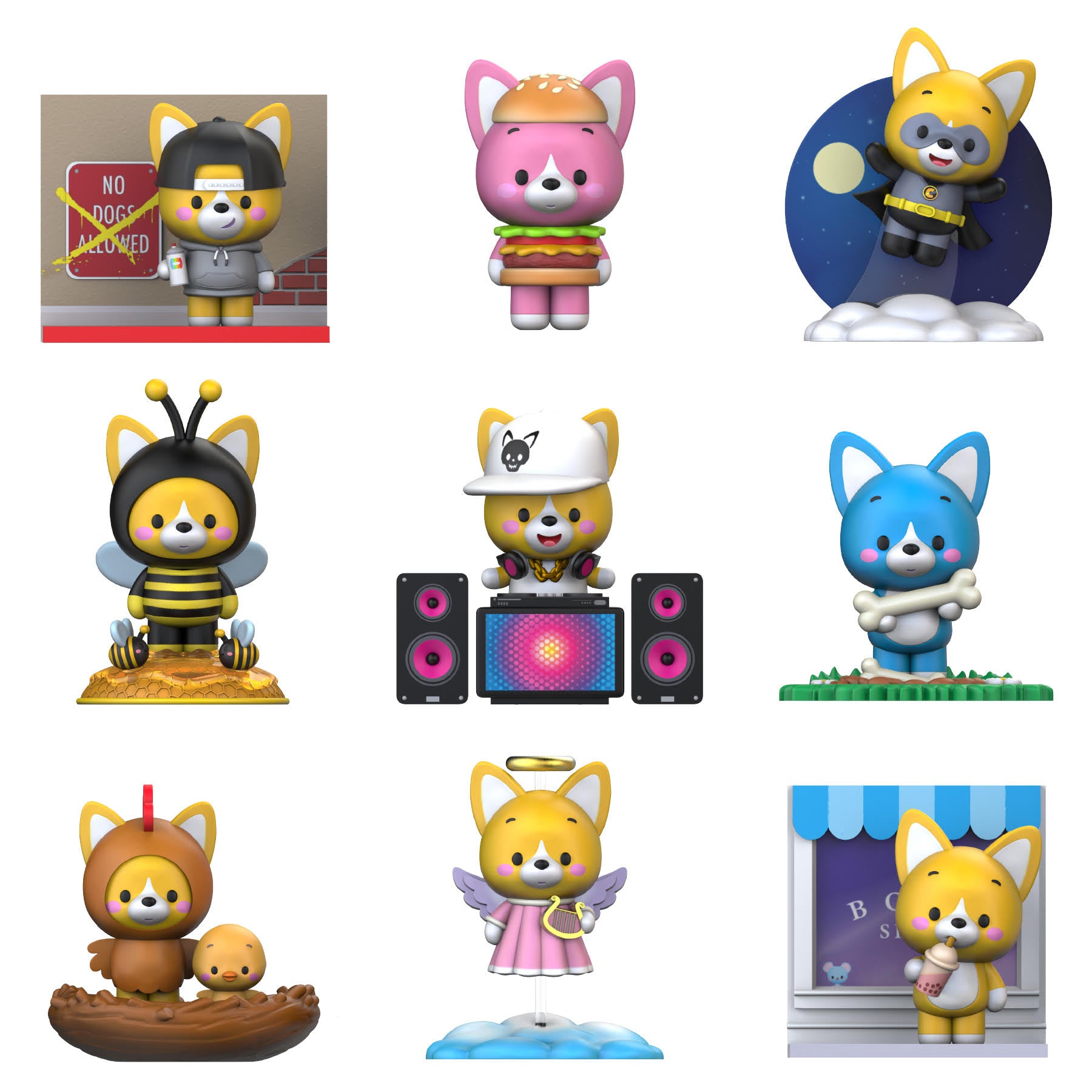 Little Corgi Cuties Series 1 - 3" Blind Box Set of 9 EXCLUSIVE Limited Edition Variant Figurines (Copy)